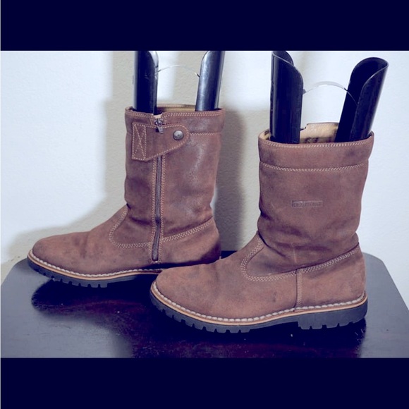 Men's Tecnica Brown Leather Suede Fleece Lined Mid-Calf Boots 9.5 - Picture 2 of 6